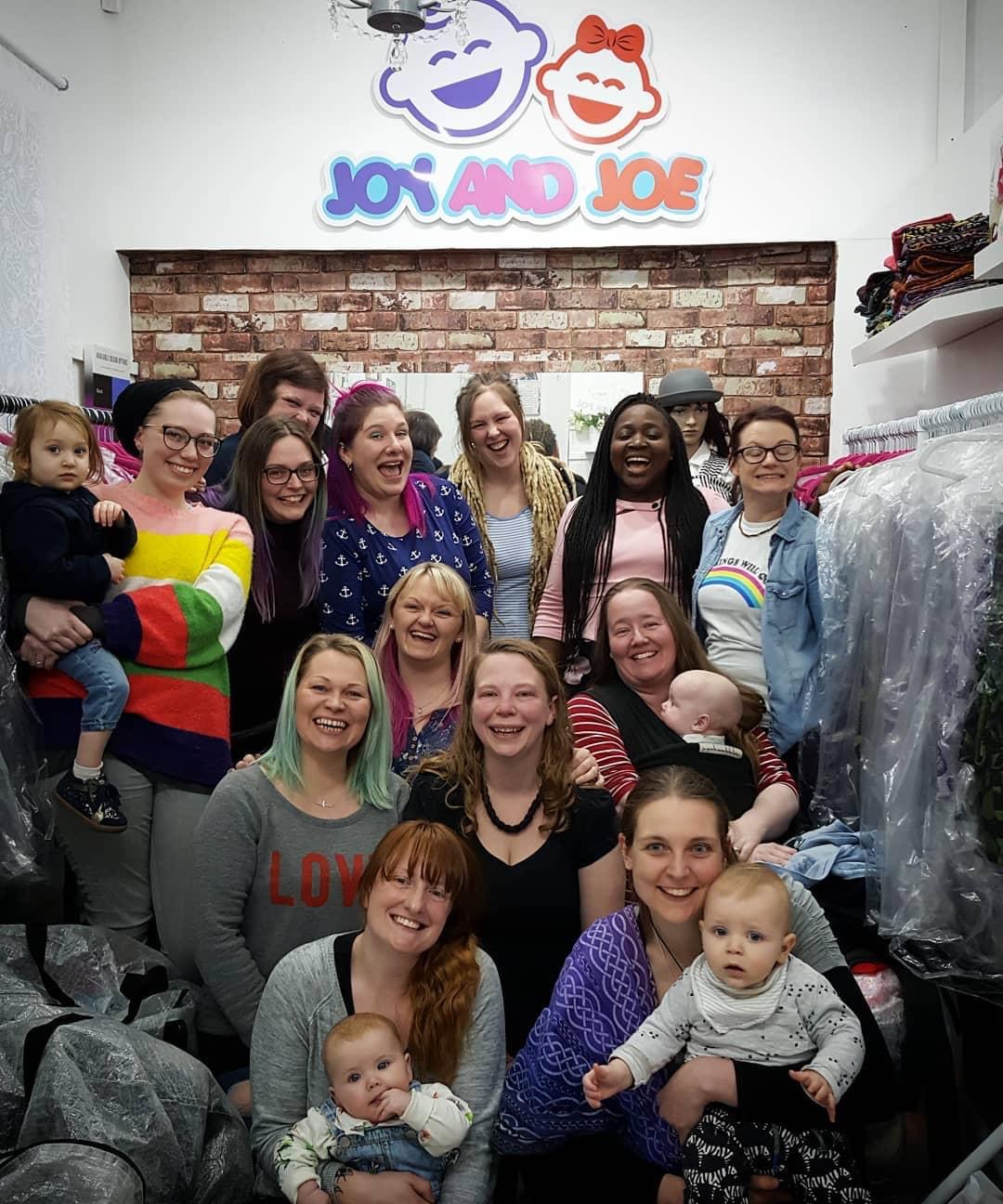 Hug of Slingababy consultants at Joy and Joe’s HQ